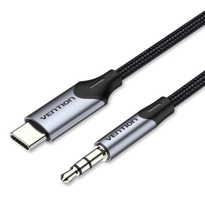 Vention BGKHF Cable Conversor de Audio USB Tipo-C a Jack 3,5 mm, 1 m, Gris